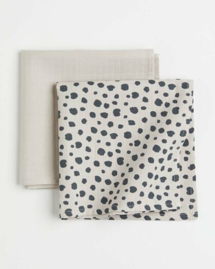 Baby blankets, muslin, 2 pcs.